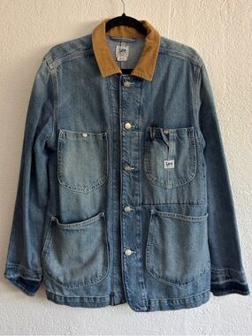 Lee Workwear Denim Jacket with Tan Corduroy Collar